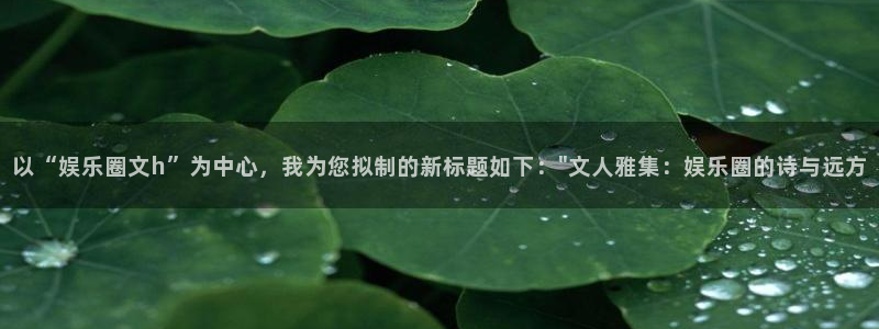 欧陆平台是啥：以“娱乐圈文h”为中心，我为您拟制的新标题如下：\